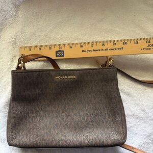Michael Kors Chocolate Brown Logo-Print Crossbody